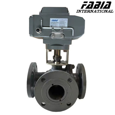 3 4" 2" High Pressure Flanged Ball Valves Electric Three-Way