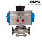 Clamp Ptfe Lined Ball Valve With Double Acting Pneumatic Actuator