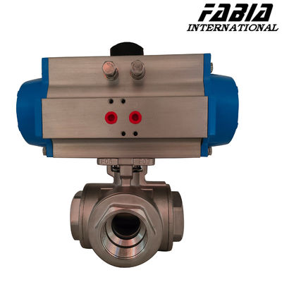 Pneumatic Three-Way Ball Valve For Environmental Protection Chemical