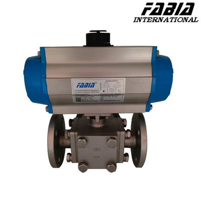 Pneumatic Three-Way Flange Ball Valve with Single/Double Action Pneumatic Ball Valve