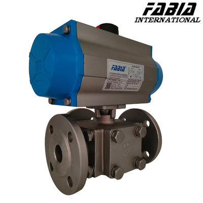 High-pressure Pneumatic Three-way Flanged Ball Valve