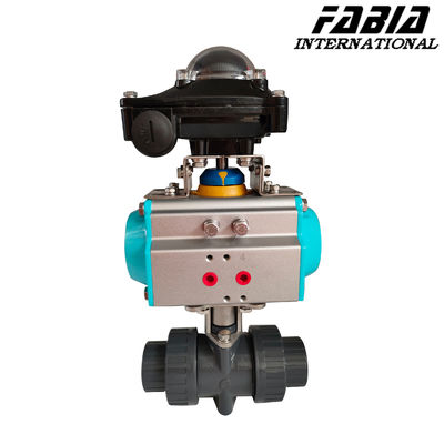 Pvc  Pneumatic Operated Ball Valve Soft Seated Valves Pneumatic Ball Valve