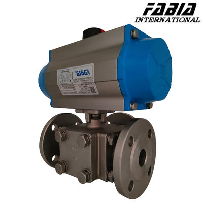 Pneumatic Flanged Ball Valve 3-Piece Split Type Pneumatic Control