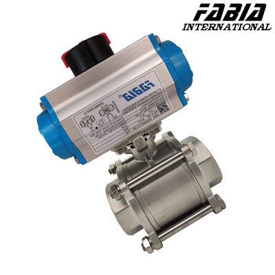 Pneumatic 3-Piece Ball Valve With Internal Thread For Pipeline Control