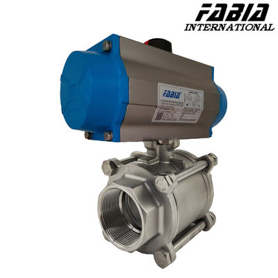 Pneumatic 3-Piece Ball Valve With Internal Thread For Pipeline Control