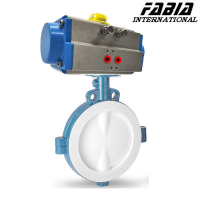 Pneumatic Fluorine Lined Clamp Butterfly Valve Clamp End