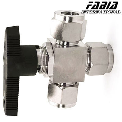 Water High Pressure Stainless Steel 3 Way Ball Valve Manual  T Type