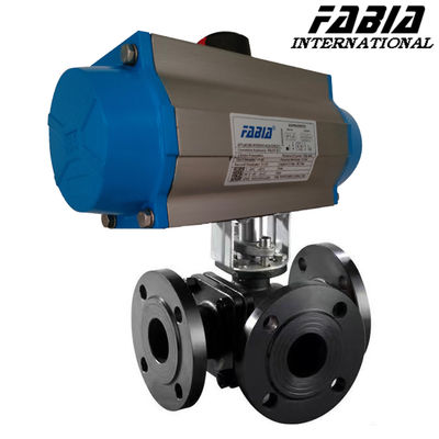 High Temperature High Pressure Ball Valves Pneumatic Three-Way Flange