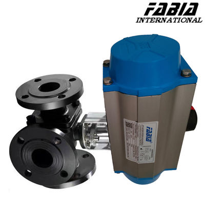 High Temperature High Pressure Ball Valves Pneumatic Three-Way Flange