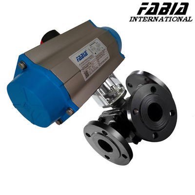 High Temperature High Pressure Ball Valves Pneumatic Three-Way Flange