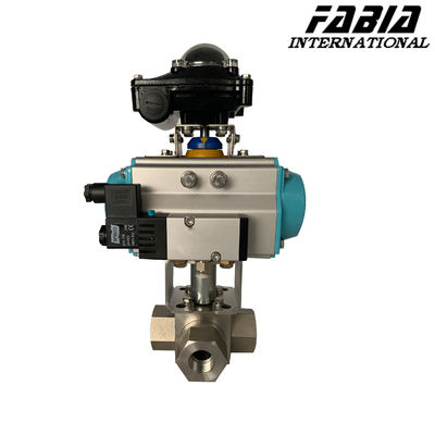 Pneumatic High Pressure Three Way Internal Tooth Stainless Steel Ball Valve