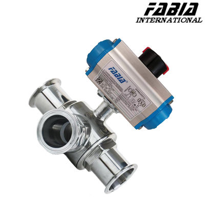 3/4" 3/8" High Pressure Pneumatic Ball Valve Three Way L Type