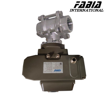 Electric High Pressure Three Piece Ball Valve With Internal Teeth