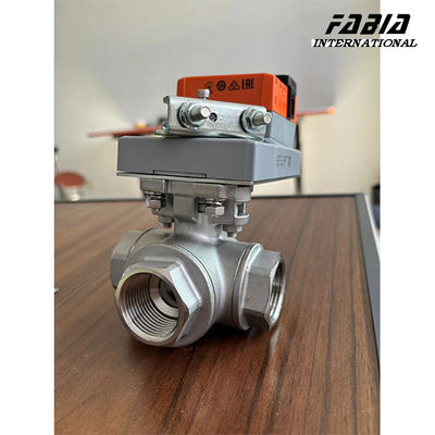 Stainless Steel Electric High Temperature Srew Thread Three Way Ball Valve For Petroleum And Power Industry