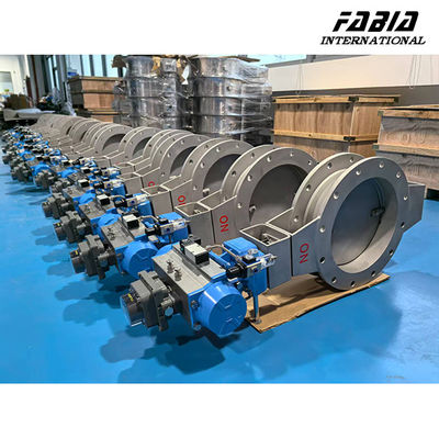 Pneumatic On Off Hot Exhaust Gas Butterfly Valve High Temperature 500C Stainless Steel