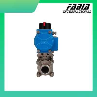 Pneumatic Ball Valve Air Actuated   Stainless Steel  Tooth Two Way Internal