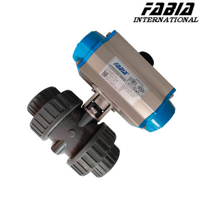 Pneumatic Double Command Ball Valve with PVC Body