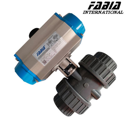 Pneumatic Double Command Ball Valve with PVC Body