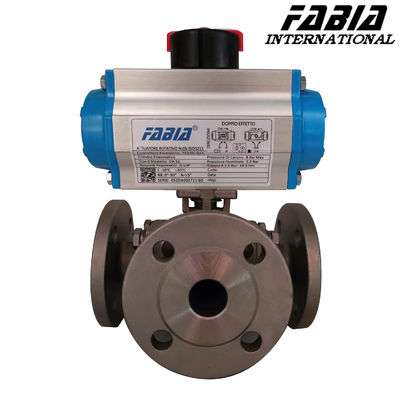 Pneumatic Flanged Ball Valve 3-Piece Split Type Pneumatic Control