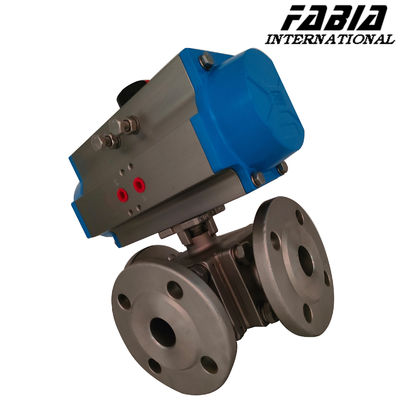 Pneumatic Flanged Ball Valve 3-Piece Split Type Pneumatic Control