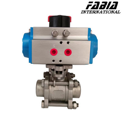 Pneumatic 3 Piece Butt Welding Ball Valve With Thrust Bearing