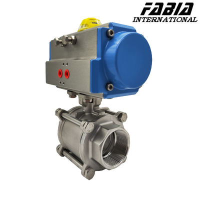 Pneumatic 3-Piece Ball Valve With Internal Thread For Pipeline Control