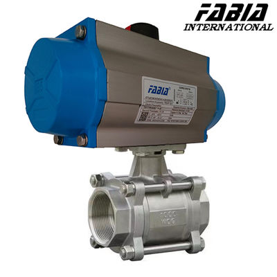 Three Piece Pneumatic High Pressure Ball Valve 1/2