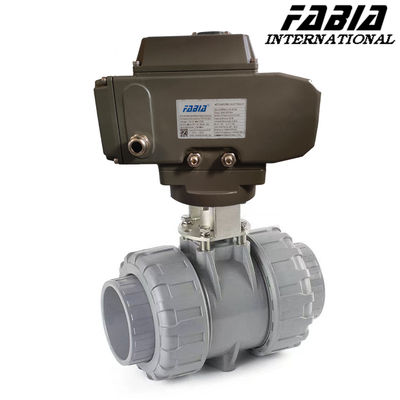 Electric High Pressure Double Command Soft Seal PVC Ball Valve 1000 PSI