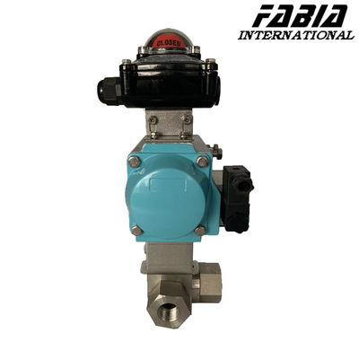 Pneumatic Ultra High Pressure Ball Valve Internal Thread Three Way Ball Valve