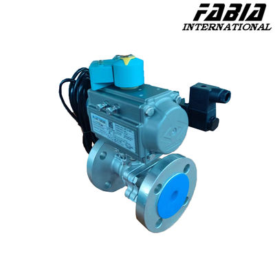 Flanged Connection Pneumatic 304 Stainless Steel Ball Valve Two Piece