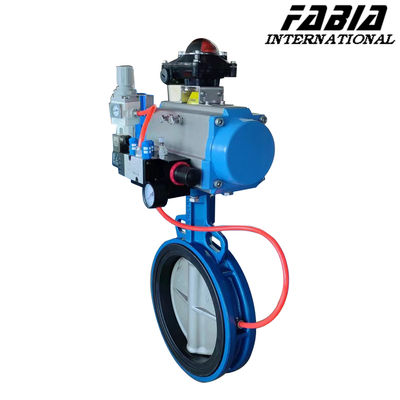 Water / Oil / Gas Pneumatic Butterfly Valve With Pneumatic Control System