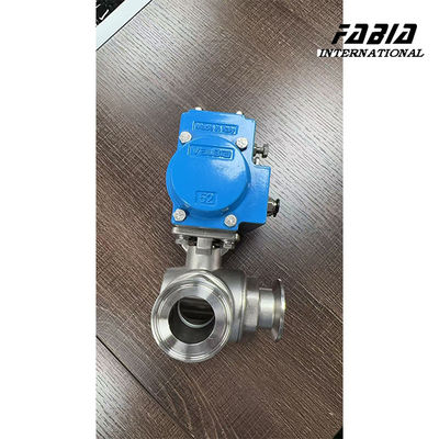 Stainless Steel Pneumatic Three Way Ball Valve L Type For Quick Installation In KF50 Size