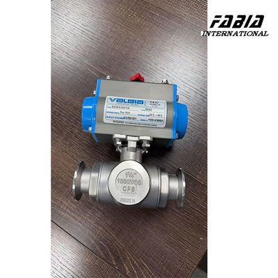 Stainless Steel Pneumatic Three Way Ball Valve L Type For Quick Installation In KF50 Size