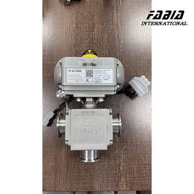 1/2 To 8 Inches KF40 SS316 Electric Heat Tracing Pneumatic Square Three-way Ball Valve L Type With Stainless Steel Body